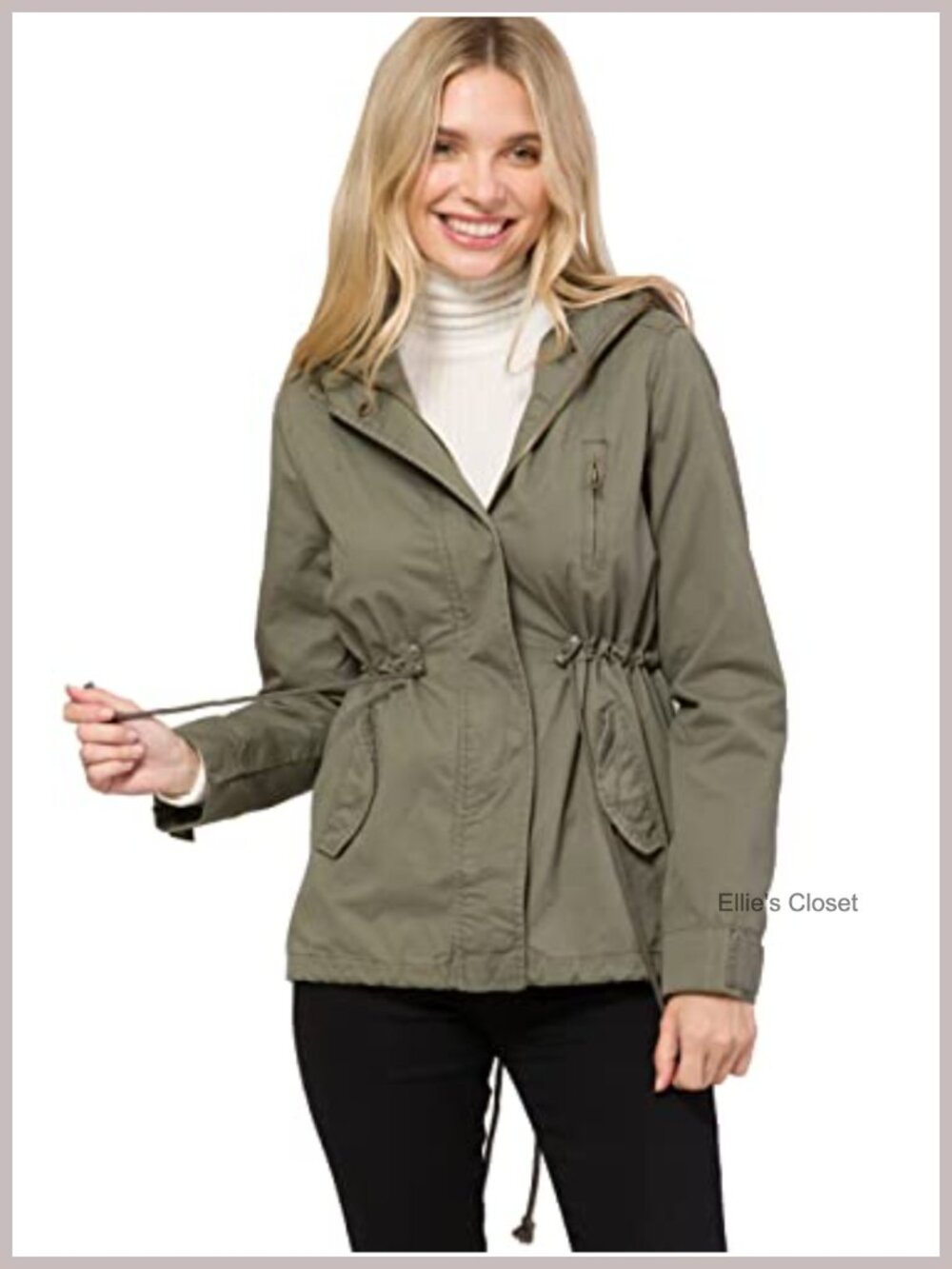 Women's Military Anorak Jacket Utility Safari Hoodie 100% Cotton Canvas